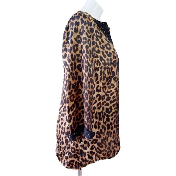 Jones New York Leopard Print Blouse Tunic Top - Picture 3 of 6